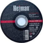 Trennscheibe Hetman 41 115 x 1,6 x 22,23 mm, für Metall