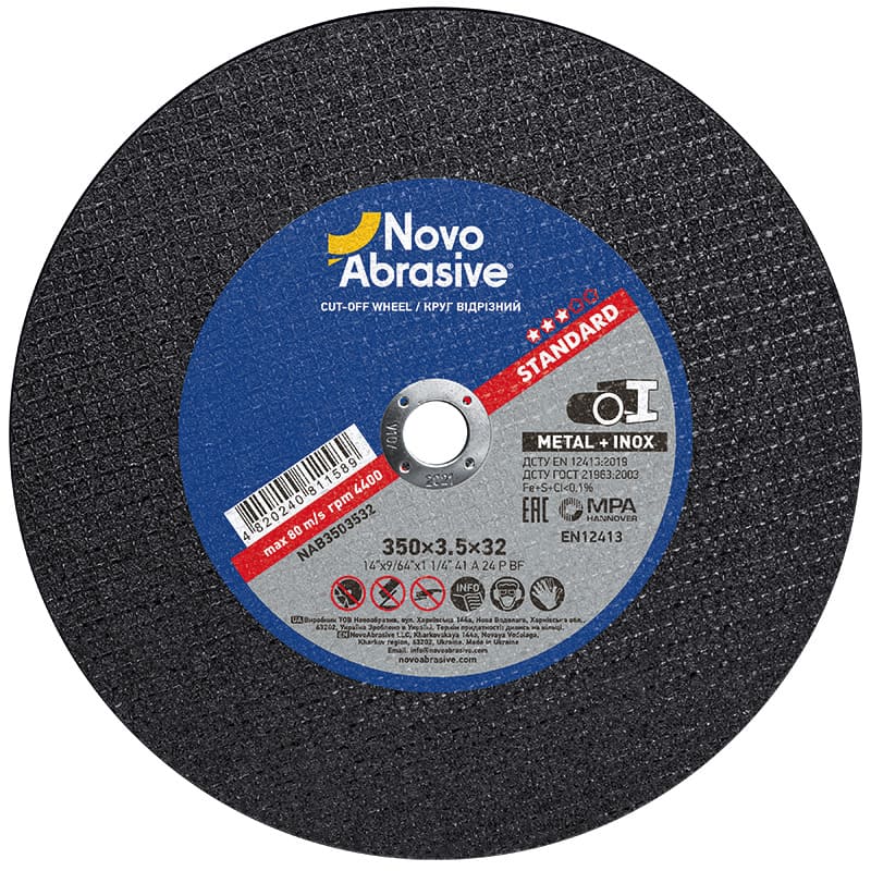 Disco da taglio NovoAbrasive Standard 41 350 x 3,5 x 32 mm, per metallo