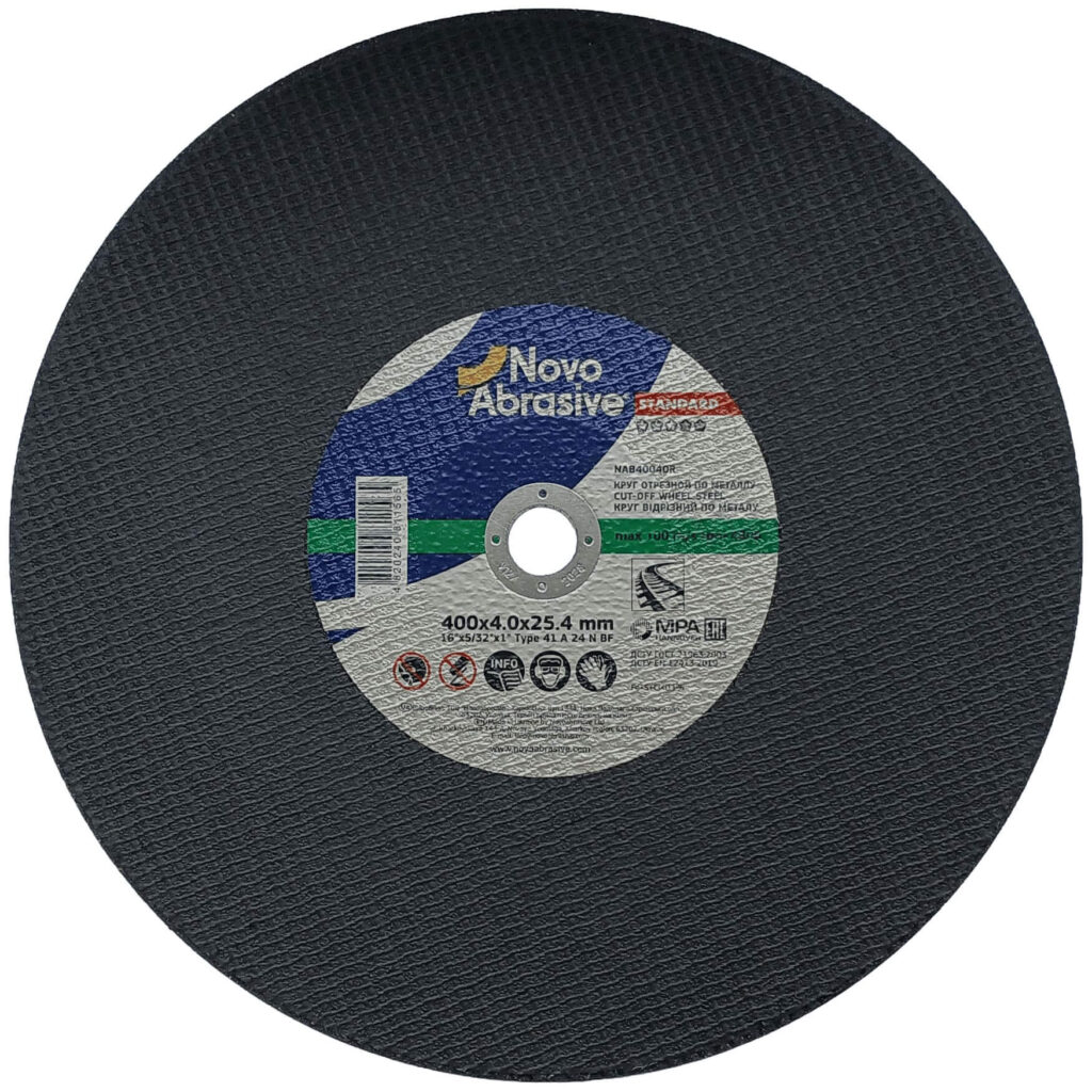 Cutting disc NovoAbrasive Standard 41 400 x 4.0 x 25.4 mm, on the rail, 100 m/s