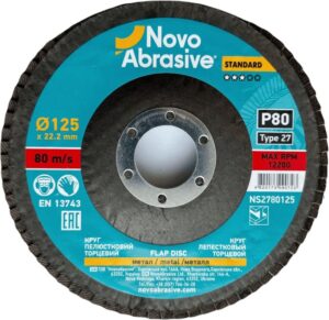 Круг пелюстковий торцевий NOVOABRASIVE 27 125x22,23 мм, P80