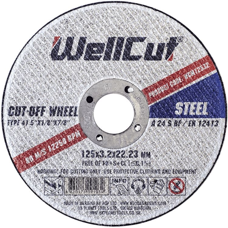 WellCut cutting wheel 125 x 3.2 x 22.23 mm, for metal
