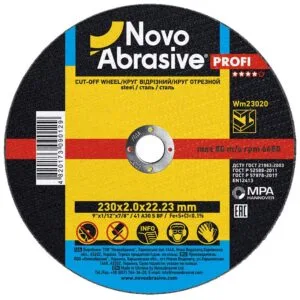 Круг відрізний NOVOABRASIVE 41 230 х 2,0 х 22,23 мм, по…