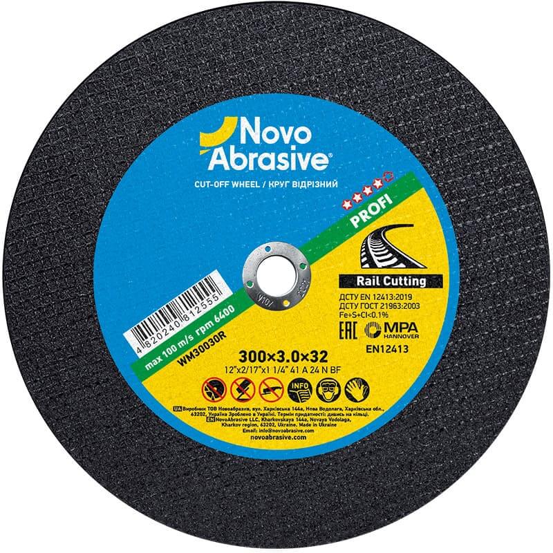 Disque à tronçonner NOVOABRASIVE 41 300 x 3,0 x 32 mm, sur rail