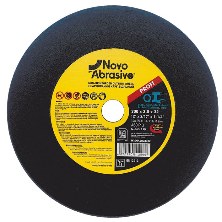 Disco da taglio NovoAbrasive 41 300 x 3,0 x 32, non rinforzato, per metallo