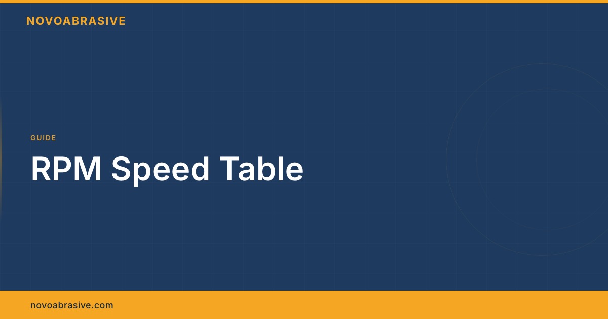 Low Rpm Table Abrasive Wheel Rotations - RPM Table by Diameter | NovoAbrasive