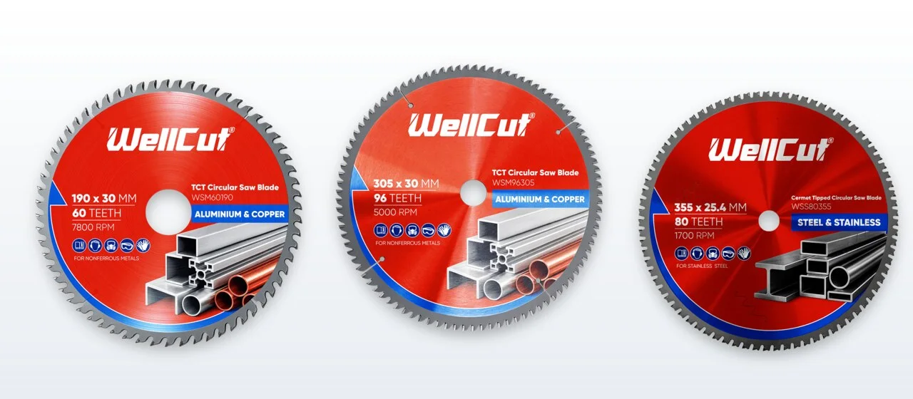Pílové kotúče na kov WellCut: WSM60190 a WSM96305 na hliník a cermetový WSS80355 na oceľ