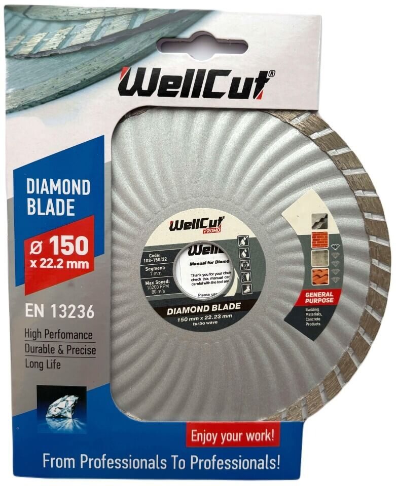 Diamantový kotouč WellCut 150 x 22,23 mm, Segment