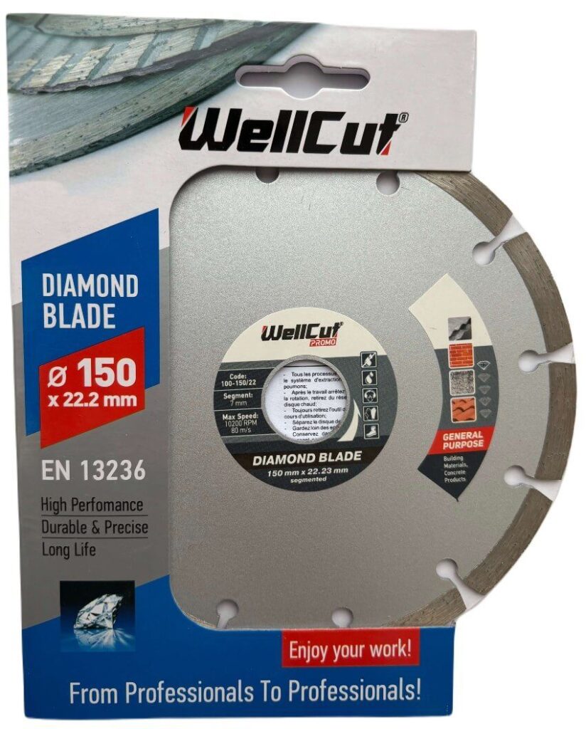 Diamantový kotouč Wellcut 150 x 22,23 mm, Turbo vlna