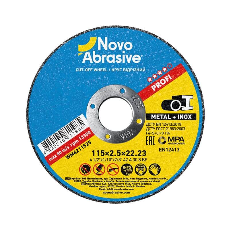 Disco da taglio NOVOABRASIVE 42 115 x 2,5 x 22,23 mm, per metallo