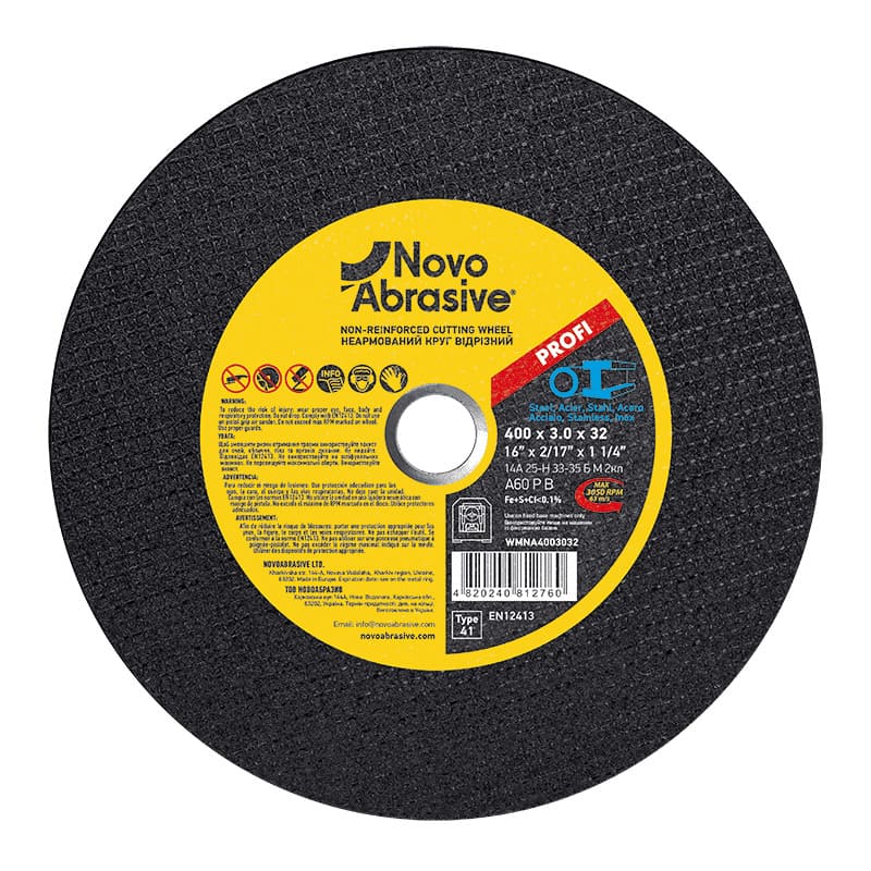 Řezný kotouč NovoAbrasive 41 400 x 3,0 x 32 mm, nevyztužený, na kov